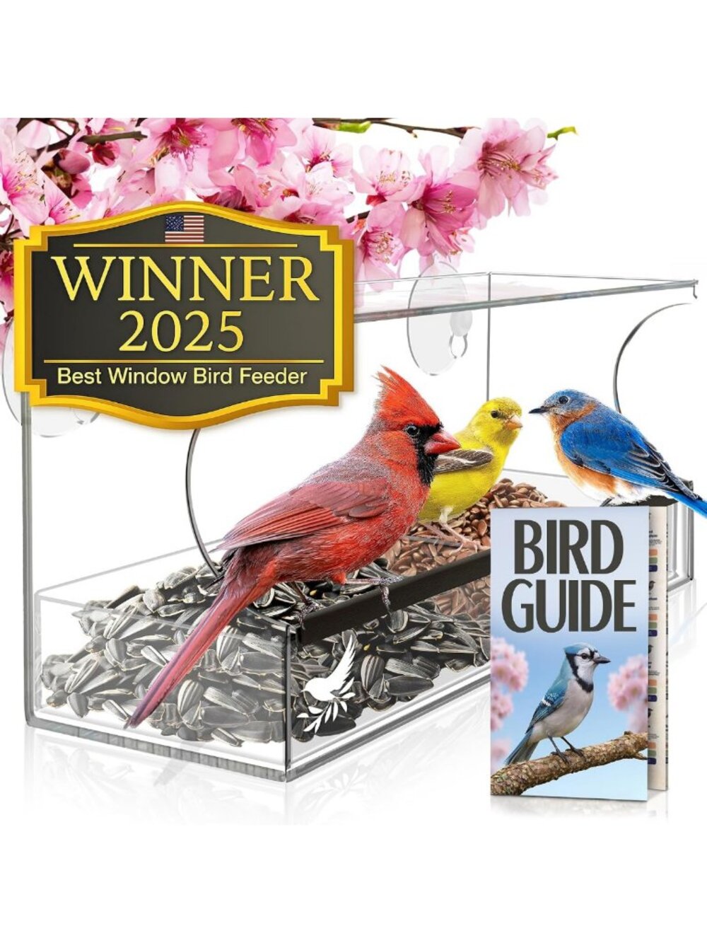 Easy Install Window Bird Feeder with Strong Suction Cups - Enjoy Backyard